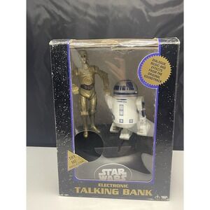 Think Way Star Wars Electronic Talking Bank C-3PO & R2-D2 1995 Tested With Box